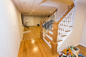 Finishing touches for a remodeled basement in Central Kent