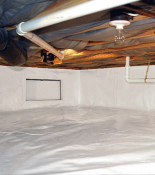 A complete crawl space repair system in Highland Acres