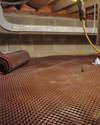 Crawl space drainage matting installed in a home in Georgetown