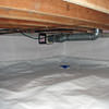 A heating duct extends along this sealed crawl space in Riverview.