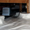 An energy efficient crawl space dehumidifier installed in a sealed crawl space in West Ocean City.
