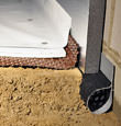 West Ocean City installation of SilverGlo™ insulation with our crawl space pipe, drainage matting, floor insulation, and crawl space moisture barrier.