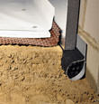 A crawl space encapsulation and insulation system, complete with drainage matting for flooded crawl spaces in Ocean City