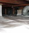 A Lewes crawl space moisture system with a low ceiling